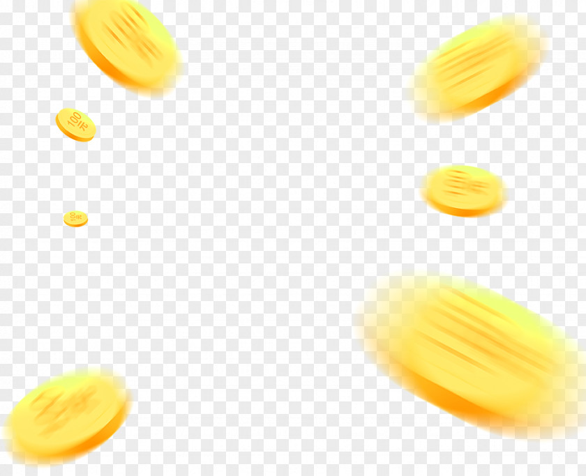 Gold Atmosphere Coin Floating Material PNG