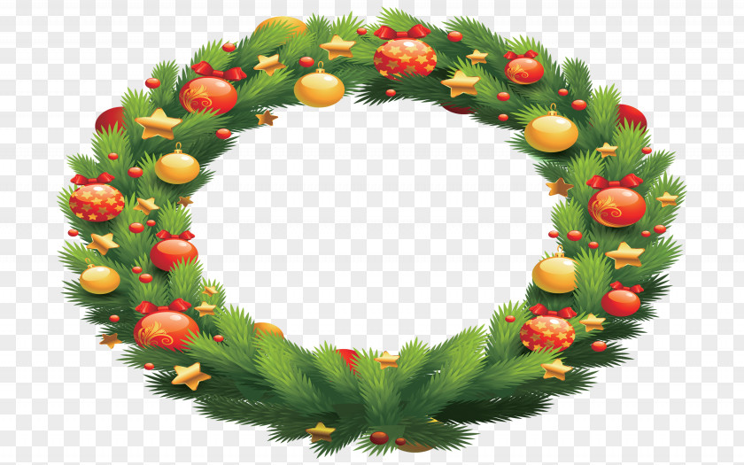 Green Ring Wreath Christmas Santa Claus Garland PNG