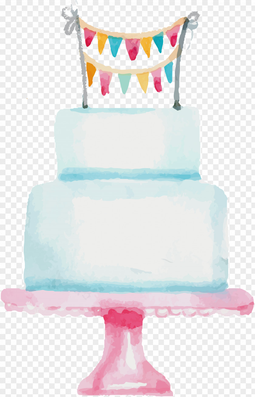Watercolor Cake Design Torte Wedding Birthday Decorating PNG