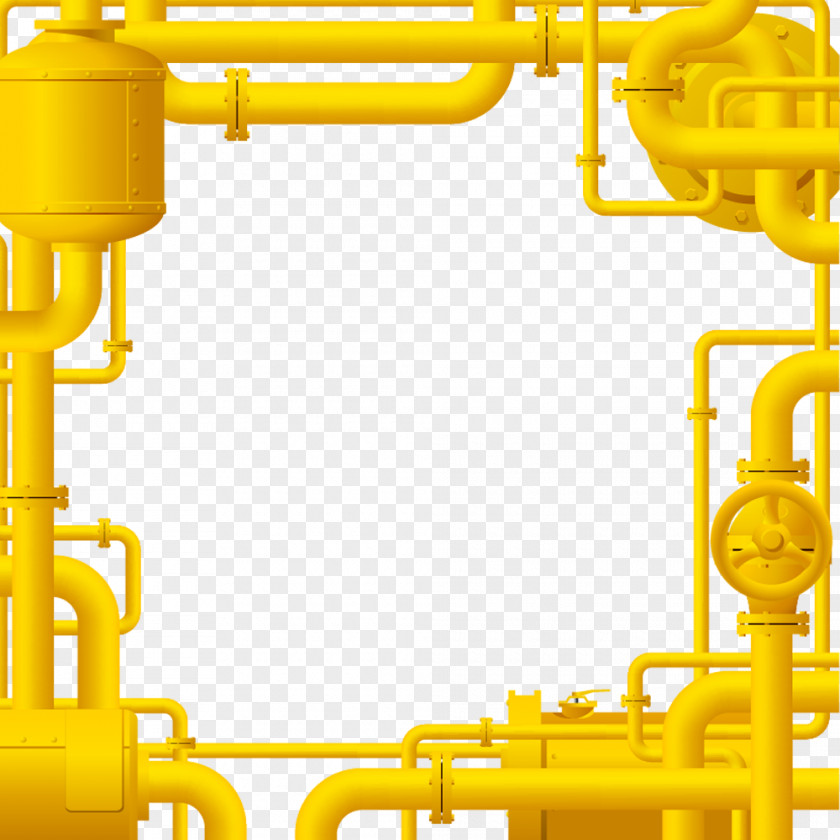 Yellow Water Pipe Piping Natural Gas Stock Photography PNG