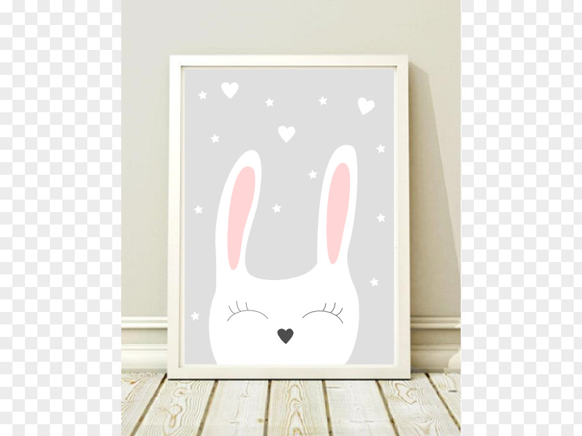 A3 Poster Rabbit Leporids Nursery Child Room PNG