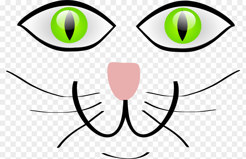 Green Cartoon Cat Face Perfect Cats Whiskers Felidae Clip Art PNG