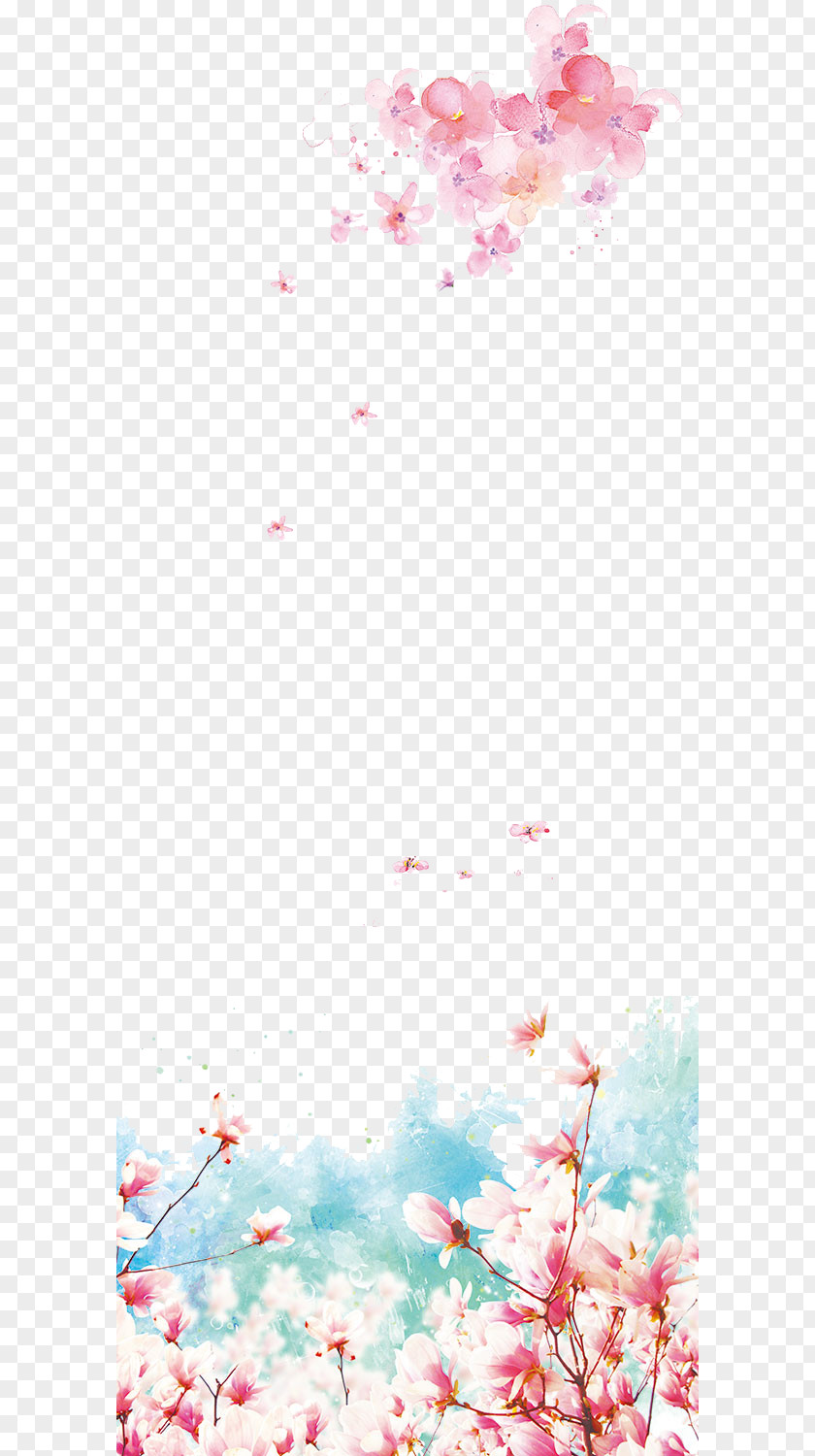 Japanese Cherry Tree Background Material Picture Ink Flower Clip Art PNG