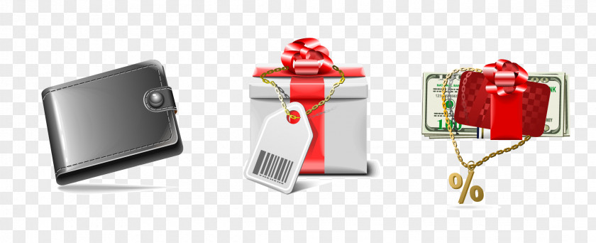 Vector Wallet Gift Shopping Cart Icon PNG