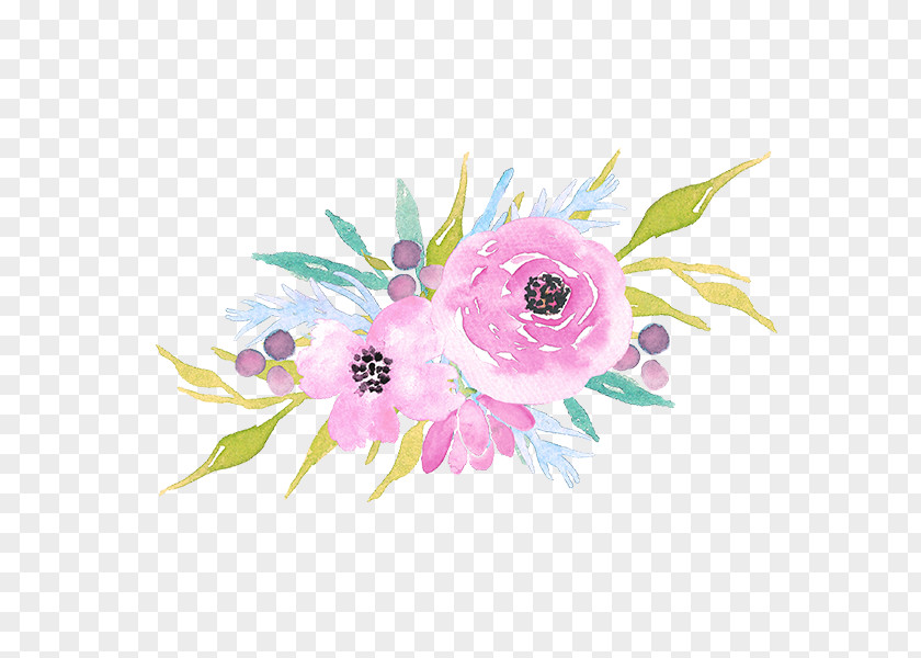 Hand-painted Flowers Floral Design Baby Shower Template PNG