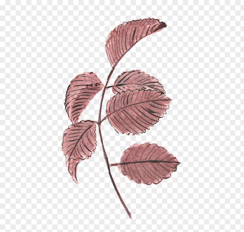 Leaves Hand Painted Ink Wash Painting Brush Drawing Inkstick PNG