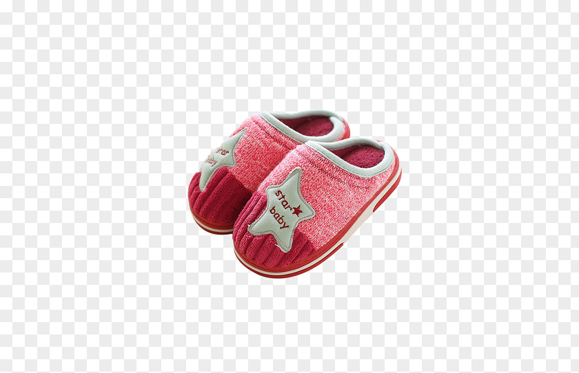 Pink Star Shoes Indoor Home Care Slipper Shoe Child Flip-flops PNG