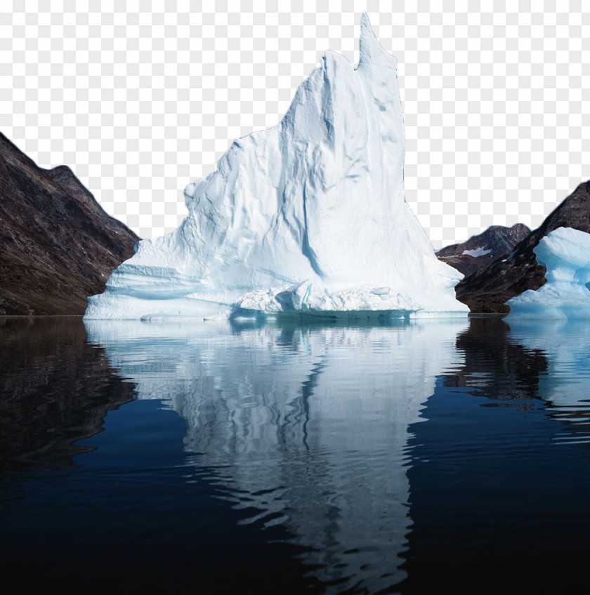 Iceberg Reflection Arctic Fjord Glacier PNG