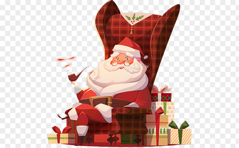 Santa Claus Christmas Card Holiday Illustration PNG