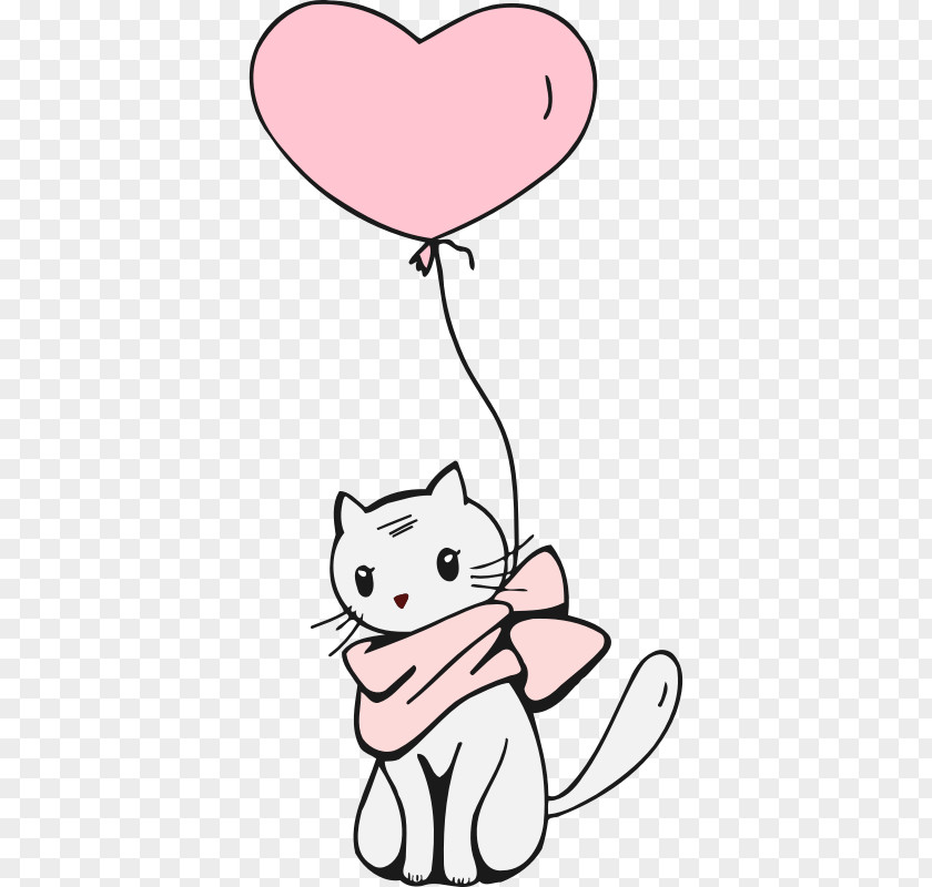 Cat Vs Balloon Kitten Line Art Clip Drawing PNG