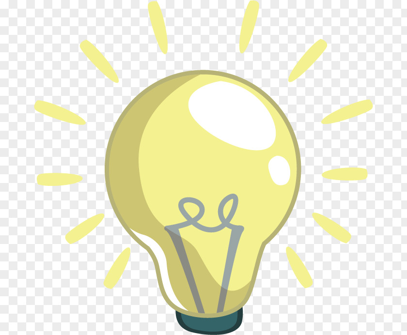 Vector Cartoon Light Bulb Incandescent Electric Clip Art PNG