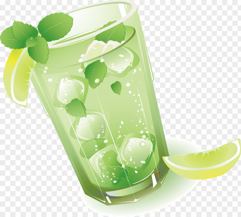 Exquisite Hand-painted Patterns Of Green Tea Limeade Clip Art PNG