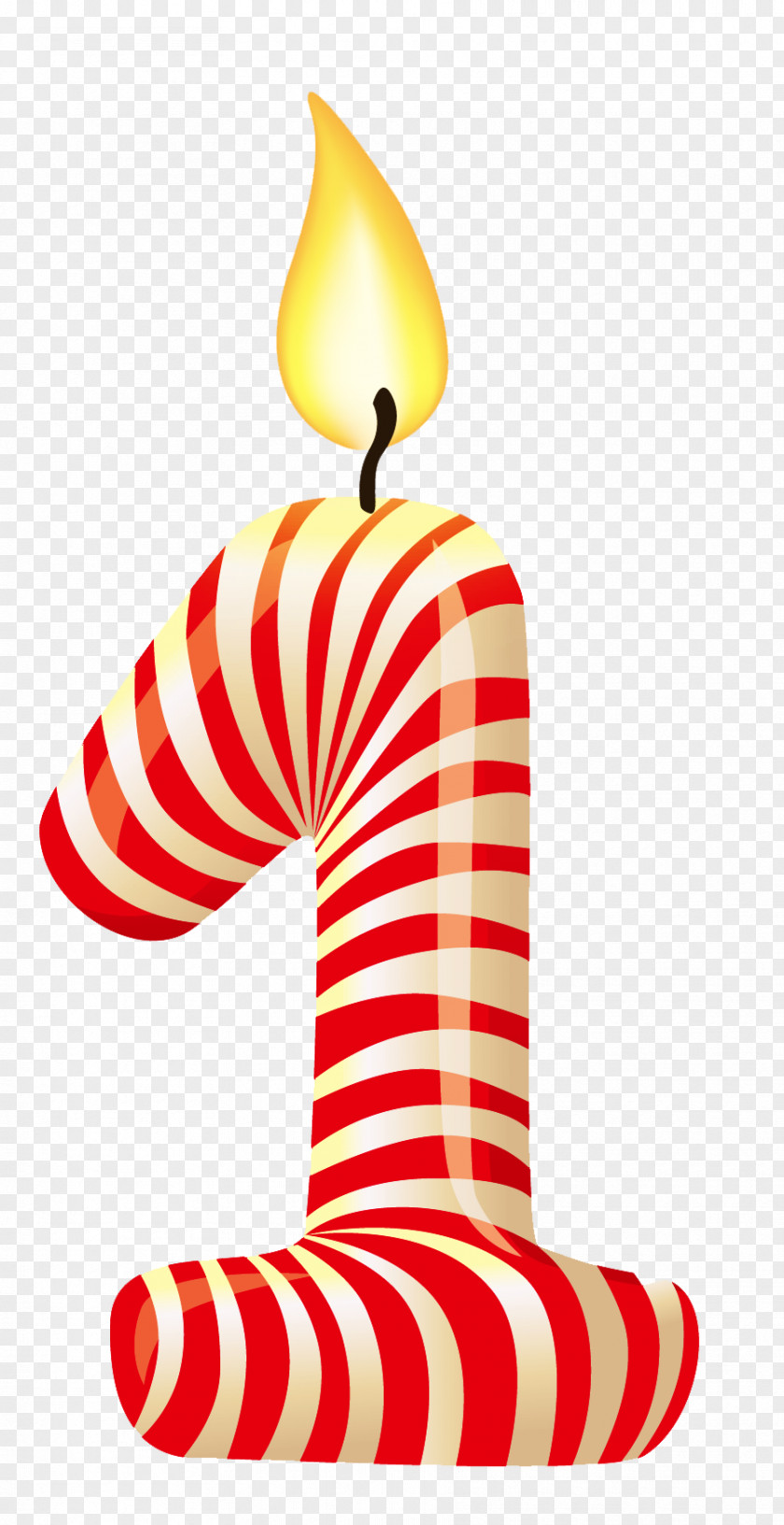 Birthday Candle Number 1 Clip Art PNG
