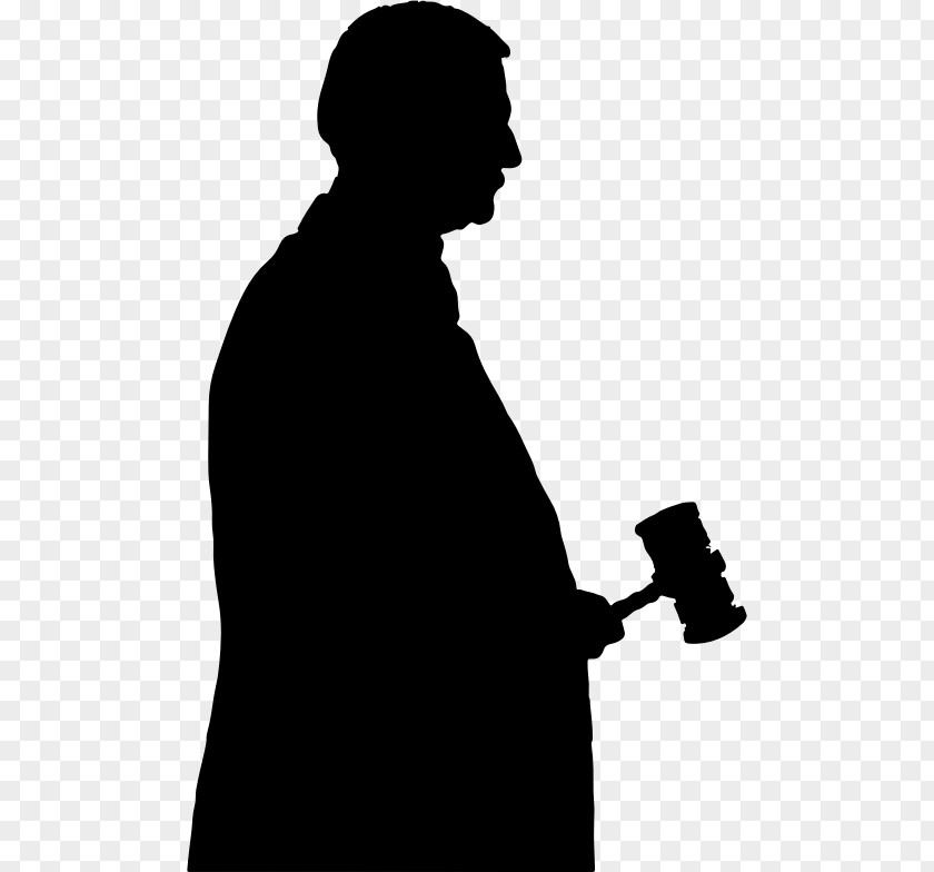 Silhouette Of Characters Judge Gavel Clip Art PNG