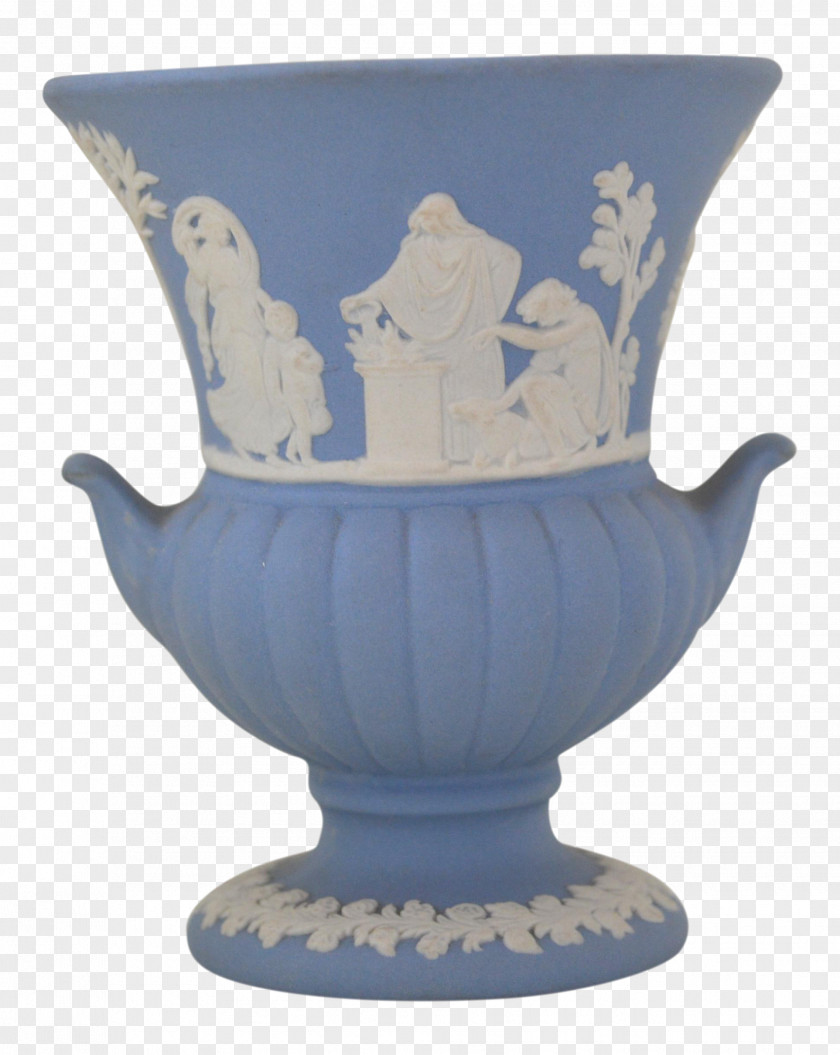 Antique Vase Jasperware Wedgwood Urn Blue And White Pottery PNG