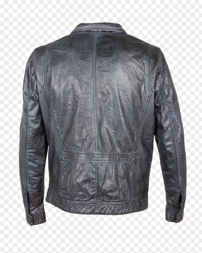 Dusty Blue Leather Jacket PNG
