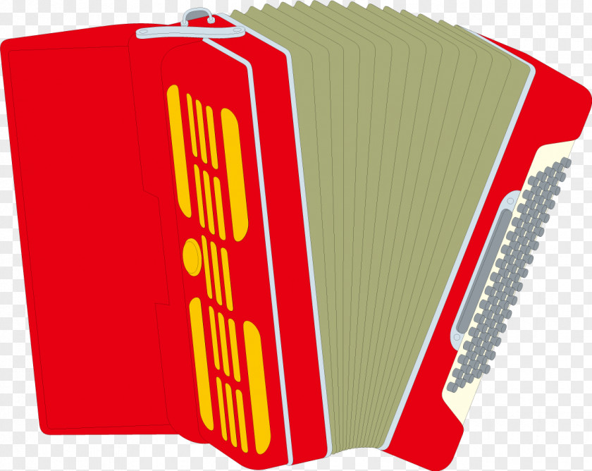 Vector Red Accordion Musical Instrument Cartoon Clip Art PNG