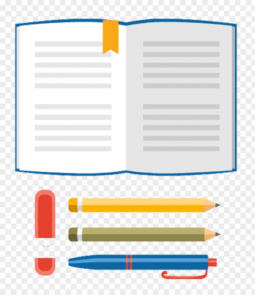 Books And Pen Paper Pencil PNG