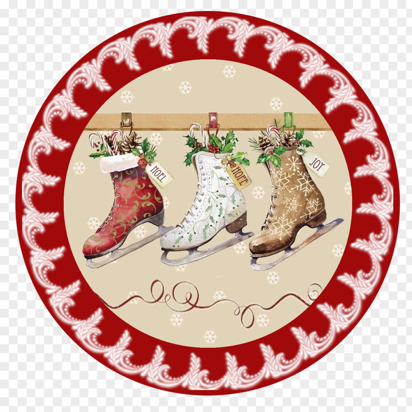 Christmas Decoration Plate And New Year Background PNG