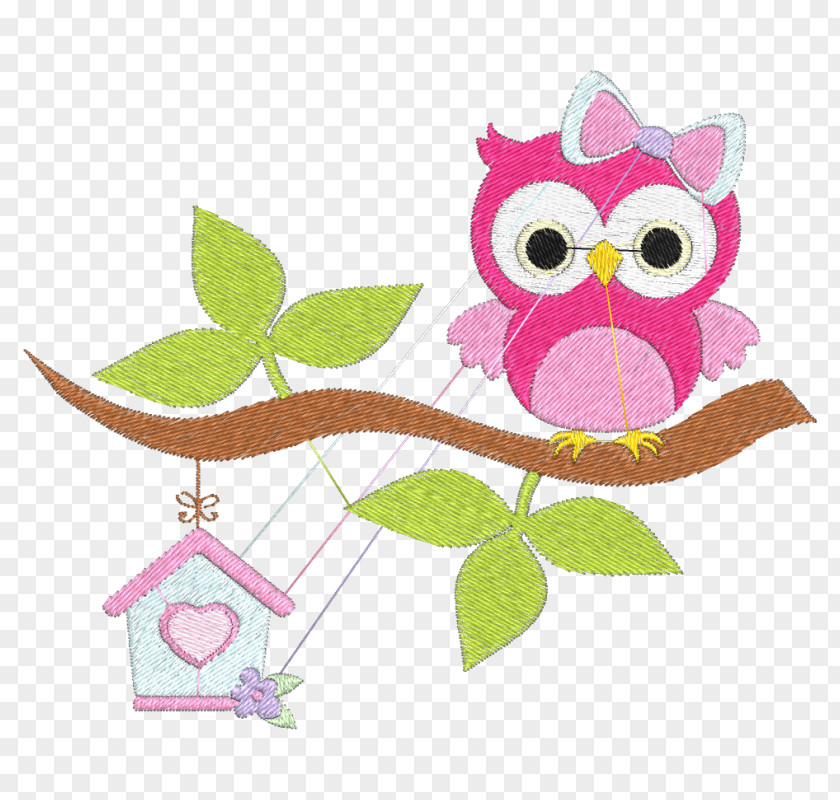 Patchwork Little Owl Casinha Embroidery Bird PNG