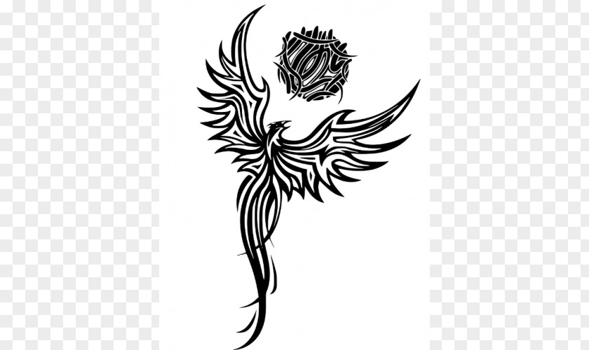 Phoenix Tattoo Flash Polynesia Black-and-gray PNG