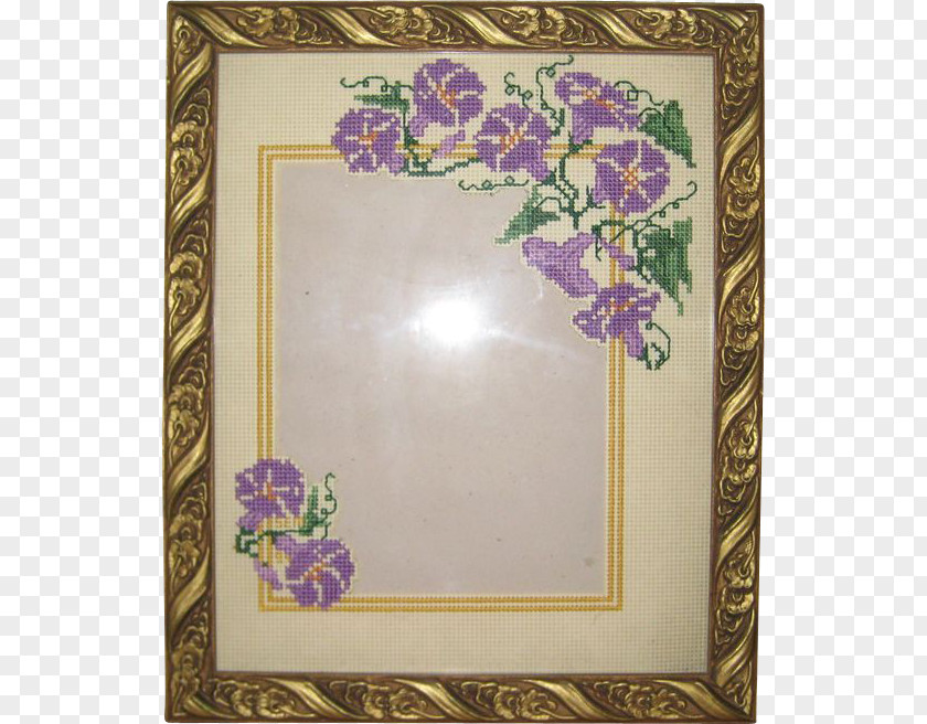 Embroidered Flowers Picture Frames Cross-stitch Embroidery Morning Glory PNG