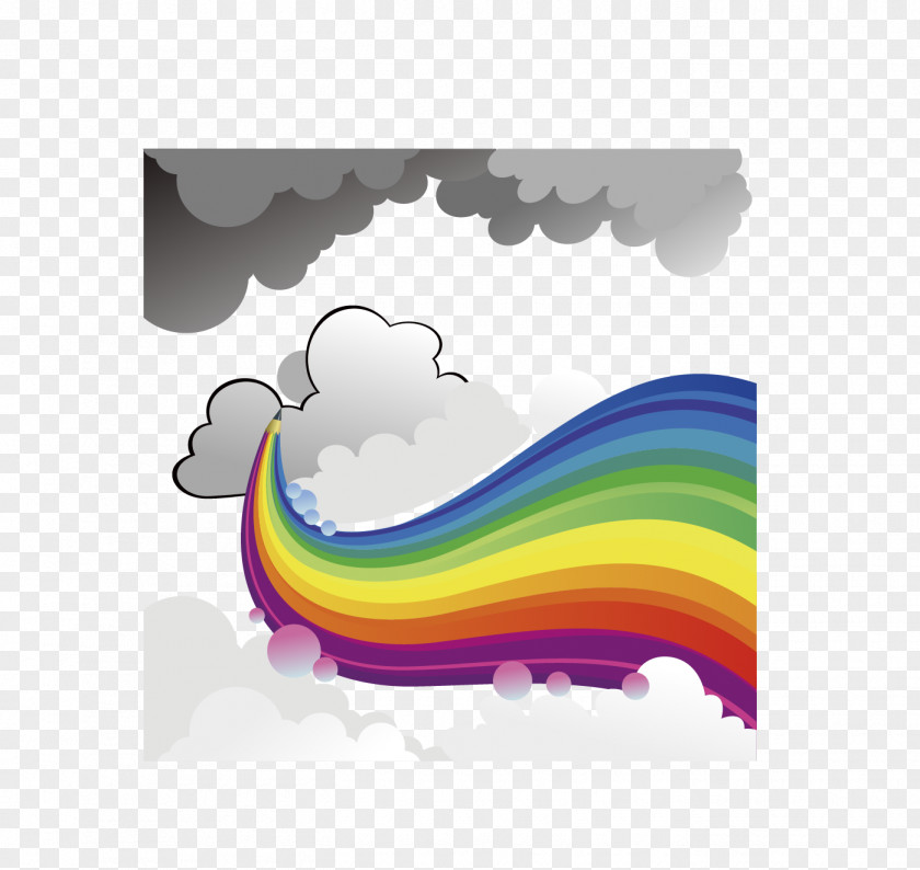 Rainbow Cloud Clip Art PNG