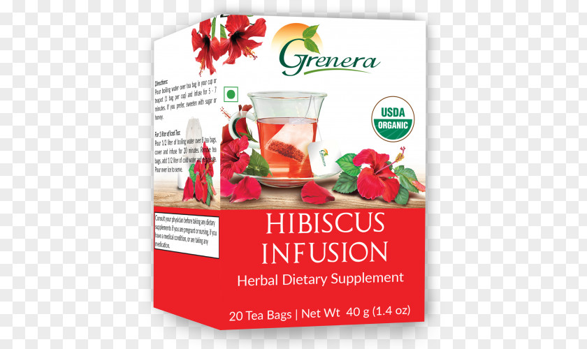 Tea Hibiscus Organic Food Bag Infusion PNG