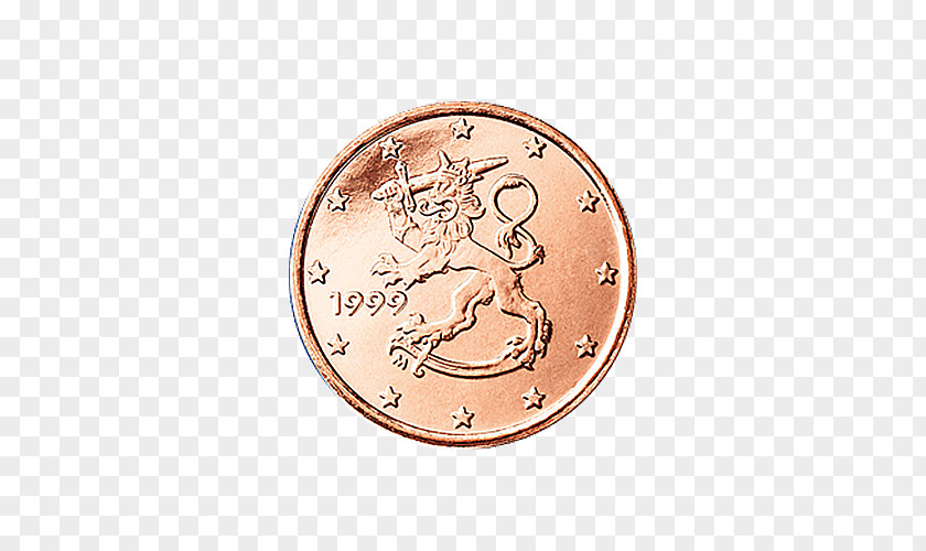 Coin 1 Cent Euro Finnish Coins Penny PNG