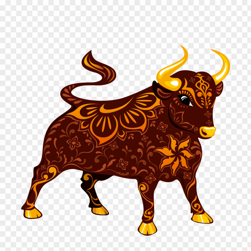 Cow Pattern Vector Cattle Ox Chinese Zodiac New Year Astrology PNG