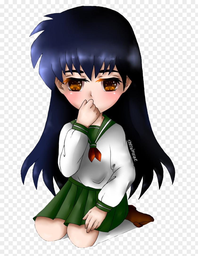 Kagome Illustration Black Hair Legendary Creature Flightless Bird PNG