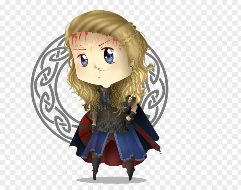 Lagertha Brown Hair Illustration Cartoon Figurine PNG