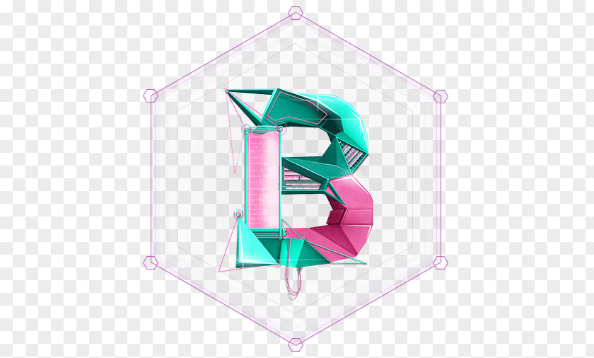 Low Poly Font Product Design Pink M PNG