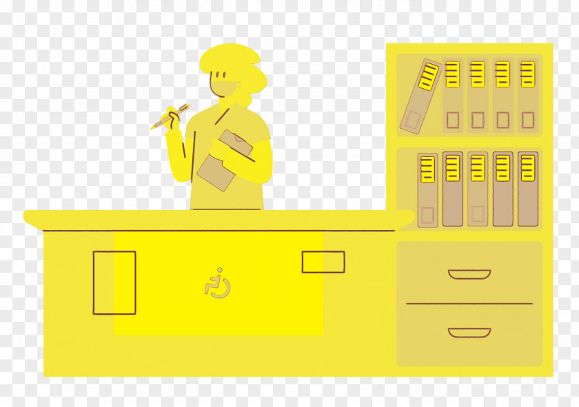 Furniture Yellow Line Cartoon Font PNG