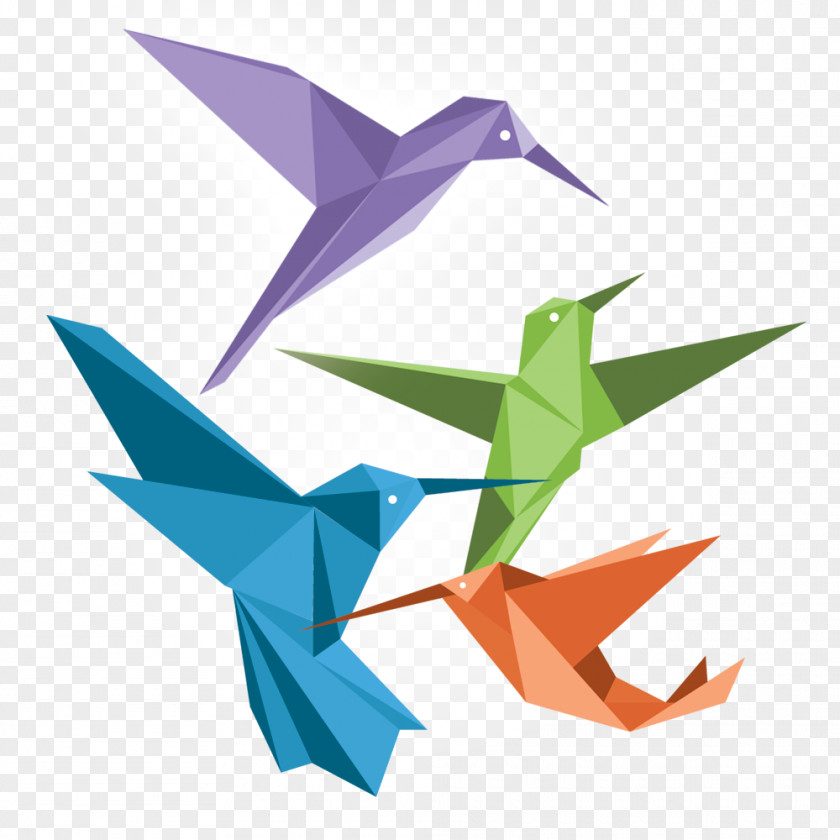 Origami Bird Paper Art Communication PNG