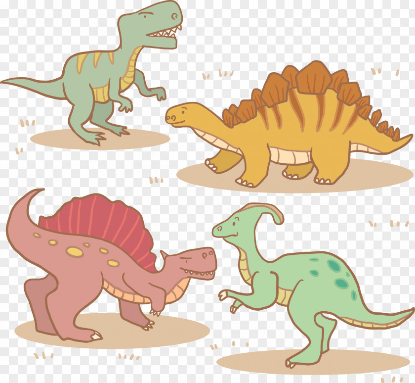 Vector Hand-painted Dinosaurs Dinosaur Euclidean Drawing Clip Art PNG