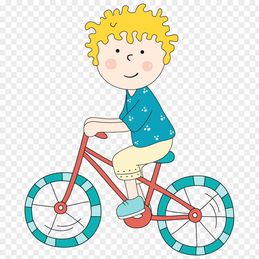 Cycling Boy Child Cartoon Illustration PNG