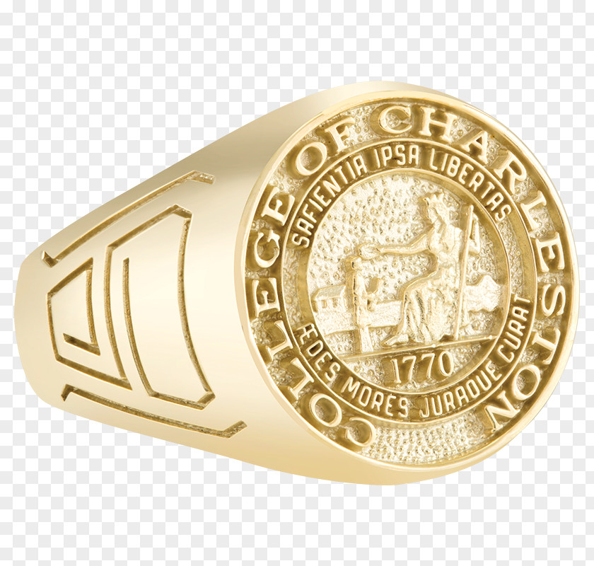 Ring College Of Charleston Cougars Women's Basketball Class Gold PNG