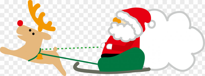 Santa Claus Christmas Day Illustration Reindeer Tree PNG