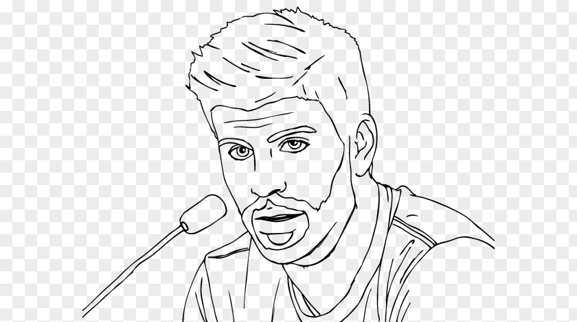 Gerard Pique Drawing Coloring Book News Conference Convention Line Art PNG