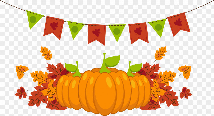 Thanksgiving Pumpkin With Bunting Calabaza Clip Art PNG