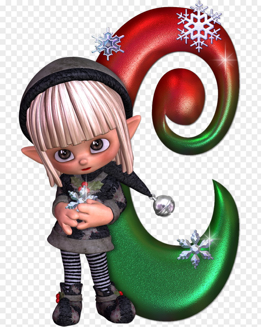 Christmas Alphabet Elf Card Clip Art PNG