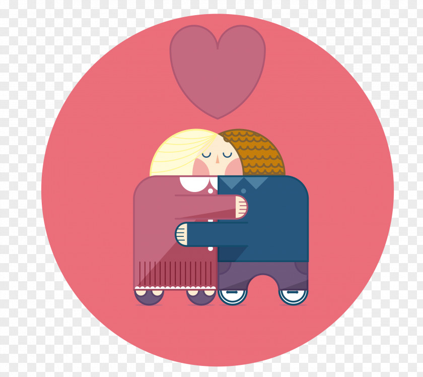Couple Hugging Hug Silhouette Illustration PNG