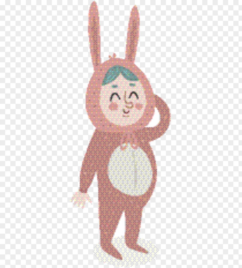 Pink M Easter Bunny Background PNG