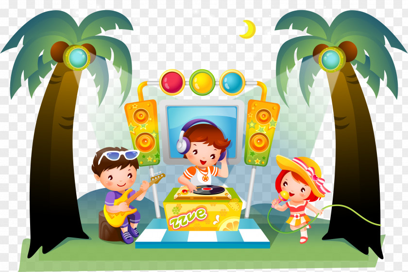 Cartoon Children Band Vector Euclidean Animation PNG