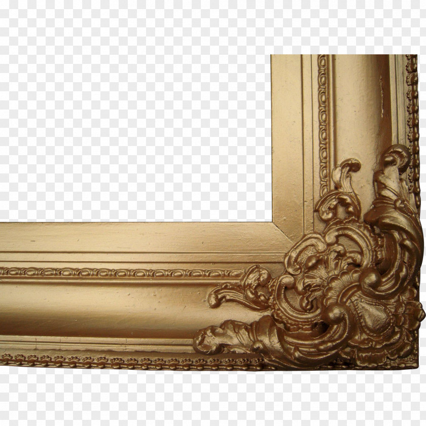 Gold Frame Picture Frames Victorian Era Metal Decorative Arts Antique PNG