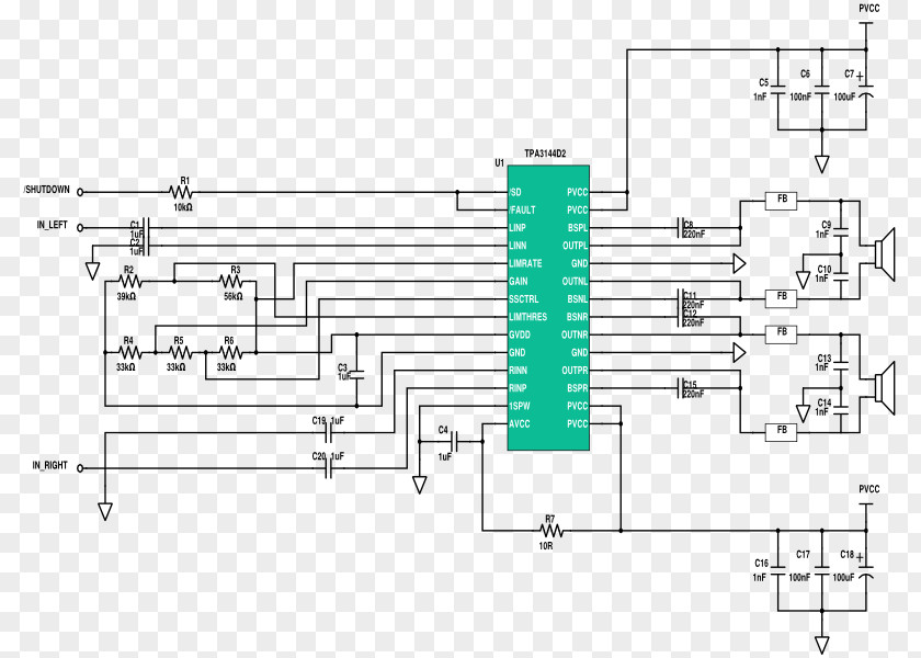 Loop Shaped Vector Circuit Diagram Audio Power Amplifier Electronic PNG