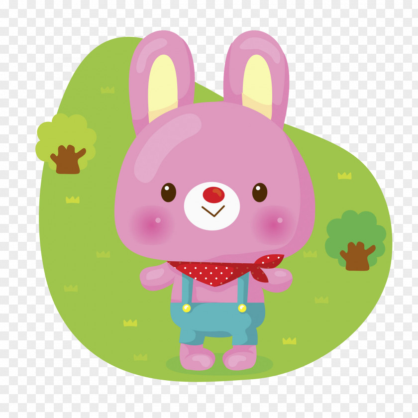 Lovely Rabbit Easter Bunny Illustration PNG