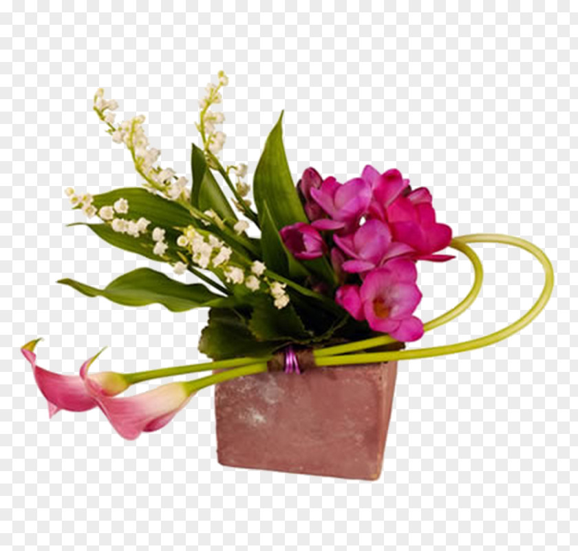 Magenta Ikebana Wedding Floral Background PNG