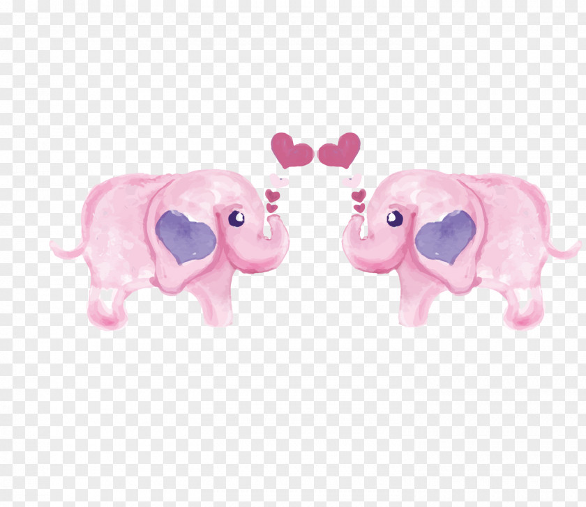 Pink Elephant Vector Love PNG